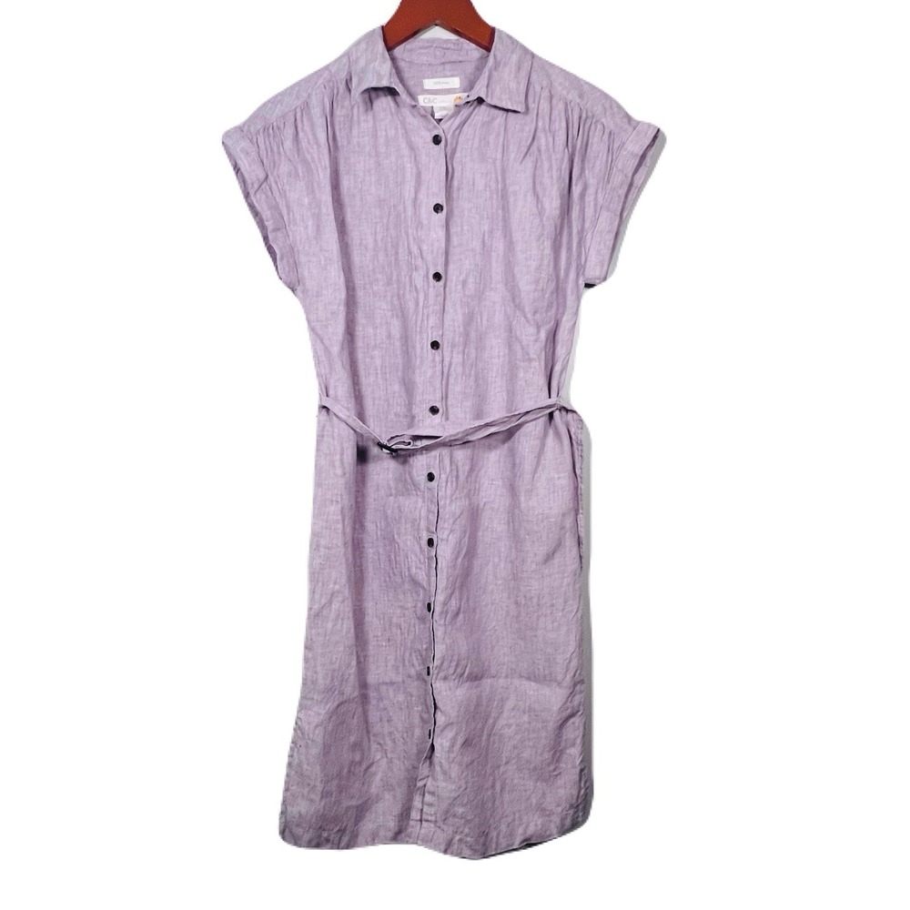 C&C California Linen Button-up Dress Size XS Coastal Summer Beach Vacation EUC